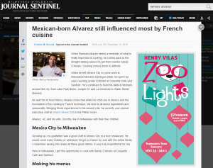 Chef Alvarez Featured in Milwaukee Journal Sentinel