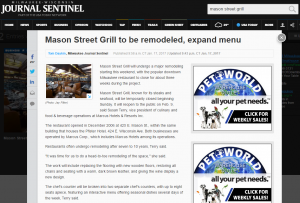 Mason Street Grill Renovations